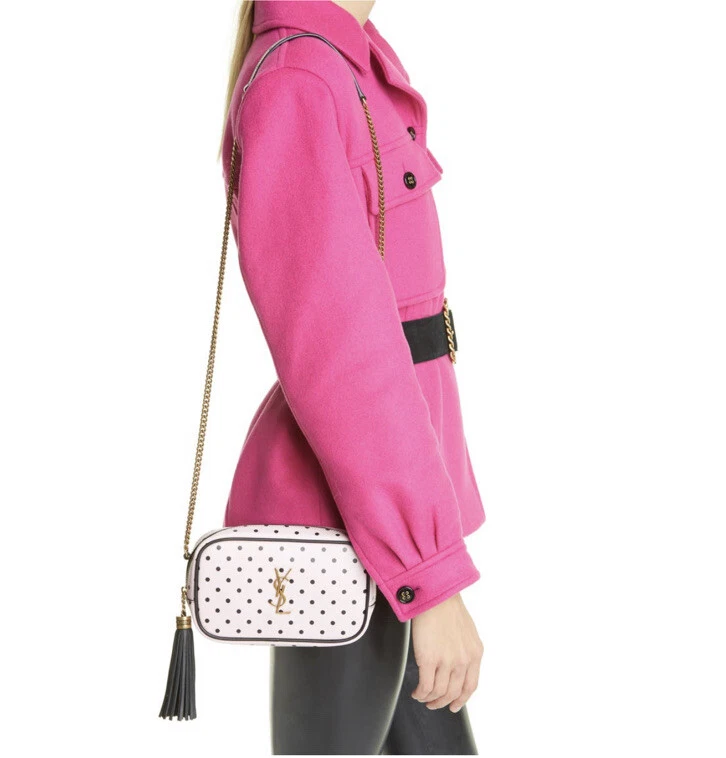 Lou Camera Leather Crossbody Bag in Pink - Saint Laurent