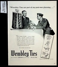 1944 Wembley Ties Post War Planning Men Fashion Vintage Print Ad 39002