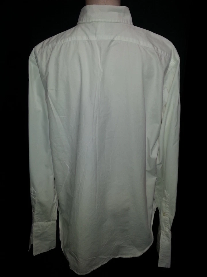 Ralph Lauren Para Hombres Formal Botón Frontal Deporte Puños Franceses Manga Larga Grande Blanco Foto 2 de 4