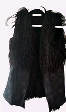 Ladies Faux Fur Waistcoat Vest Jacket Gillet Shrug Body Warmer Sizes Small 8
