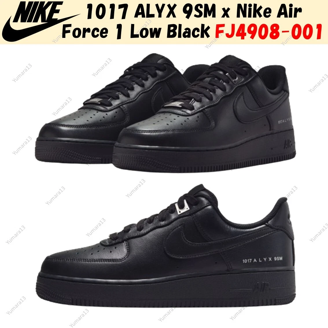 Nike 1017 ALYX 9SM x Air Force 1 SP Low Triple Black | eBay