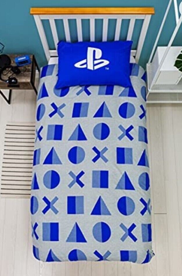 OFFICIAL PLAYSTATION Single Reversible Duvet Cover Set Super Soft Easy