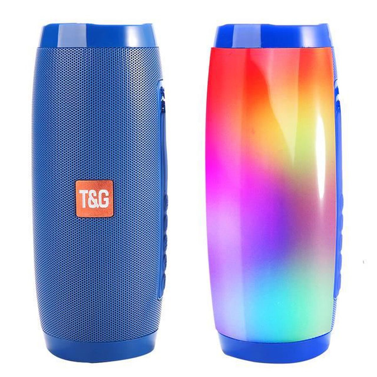 Enceinte Bluetooth puissante audio 360 portable imperméable IPX7 bleue