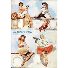 A4 Paper Decoupage SAILOR WESTERN PINUP Paper Designs Italy Same Day Shipping