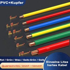 Ø 1-10 mm² PVC Kabel Draht Schaltdraht Einzelader Verdrahtung Leitung starr BV