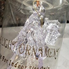 Vintage SANTA CLAUS Light Up Ornament Clear 5" Christmas House Plug In - New