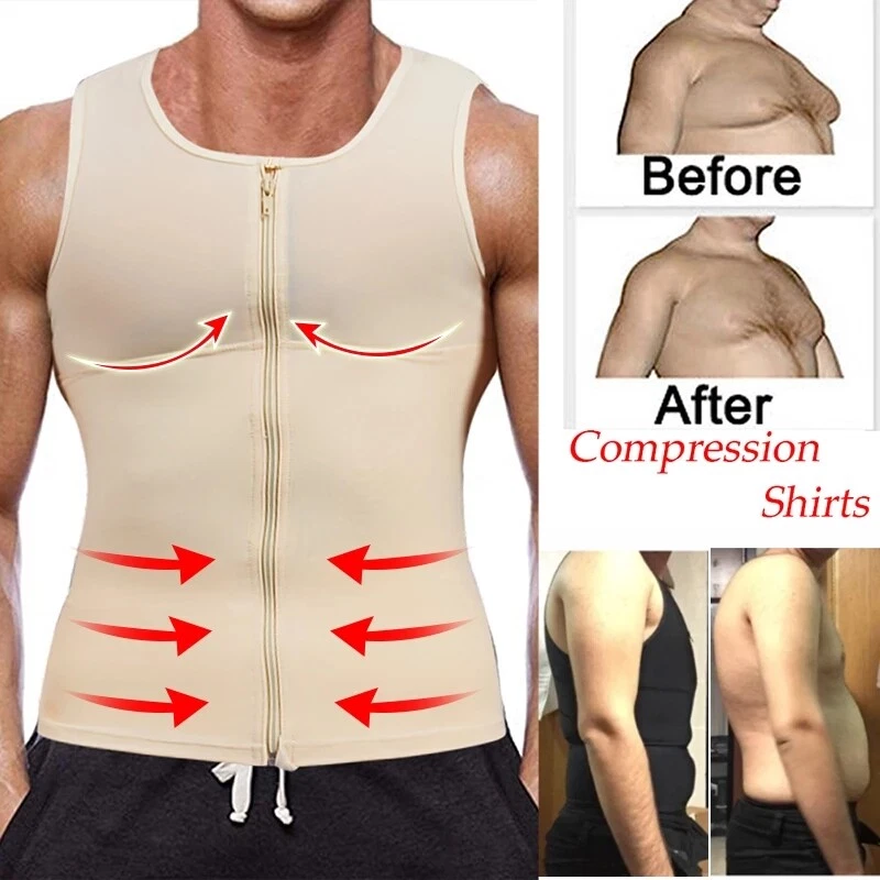 Men Compression Slimming Vest Hide Gynecomastia Man Chest Fat Shirt Tank  Tops US