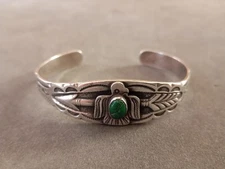 Southwestern Maisel's Indian Trading Post Sterling Thunderbird Cuff Bracelet.