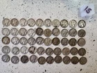 Mercury Silver Dimes Roll Lot of 50 Circulated US 10C Coins (1916-1945)