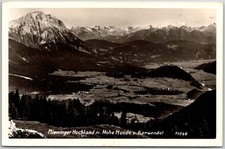 Austria Tirol Mieminger Hochland Hohe Munde Karwendel Mountains RPPC Postcard