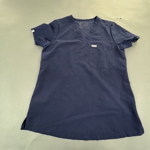 Figs Catarina Scrub Top Women’s Size XS Navy Blue One-Pocket