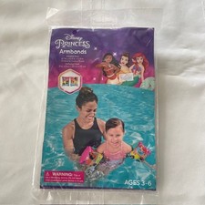 Pool Arm Floats, Disney Princess, Inflated 6.7" x 4.9" x 5.9" NEW Set 2