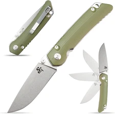 ST128 Folding Knife,D2 Blade G10 Handle Safety Liner Lock EDC Tool Knife for Out
