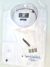 Hunt  Holditch Pleated Evening Shirt Mayfair white cotton, Size 16cm 41cm.