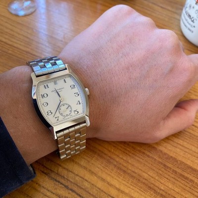 Grace Fabrio Rectangular White Dial Stainless Steel Watch Analog 18cm Band