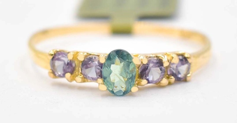 GENUINE & LAB CREATED ALEXANDRITE RING 10K SOLID GOLD - Free Certificate - NWT