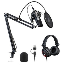 MAONO Microphone with Studio Headphone Set 192kHz/24bit Vocal Condenser Cardioid