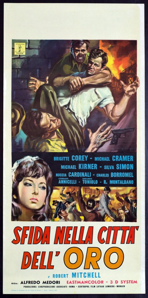 Locandina originale film SFIDA NELLA CITTA' DELL'ORO (1962) - Regia di Alfredo Medori