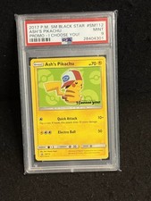 PSA 9 Ash's Pikachu SM112 Sun & Moon Black Star Promo I CHOOSE YOU! Pokemon 2017 on eBay