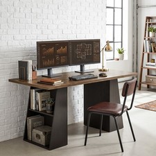 Produktbild - Schreibtisch 140 cm, Computertisch mit 4 offenen Ablagen, Refurbished