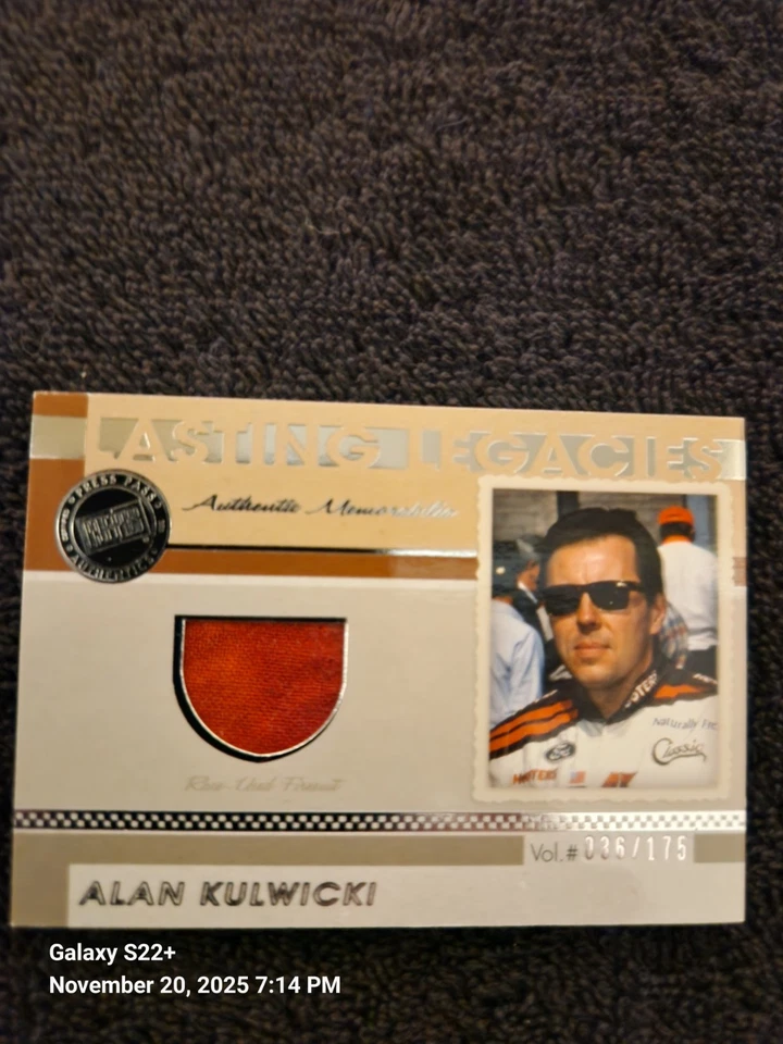 2011 PRESS PASS LEGENDS ALAN KULWICKI TRIBUTE RACE USED FIRESUIT #..  - Image 3 of 4