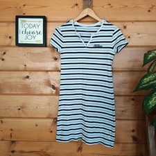 Tommy Hilfiger Multi Striped T-Shirt Dress Jersey Embroider Logo Stretch Sz XXS