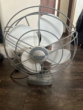 Mid Century Grey  VICTOR Electric VICTRON Oscillating 14" Fan Model 3127