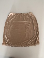 JOCKEY Women  s Nude 1/2 Half Slip Side Slit Tactel Nylon Lace Trim Medium