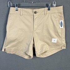 Old Navy Women's Chino Mid Rise Everyday Shorts Size 12 Khaki 5" Inseam NWT