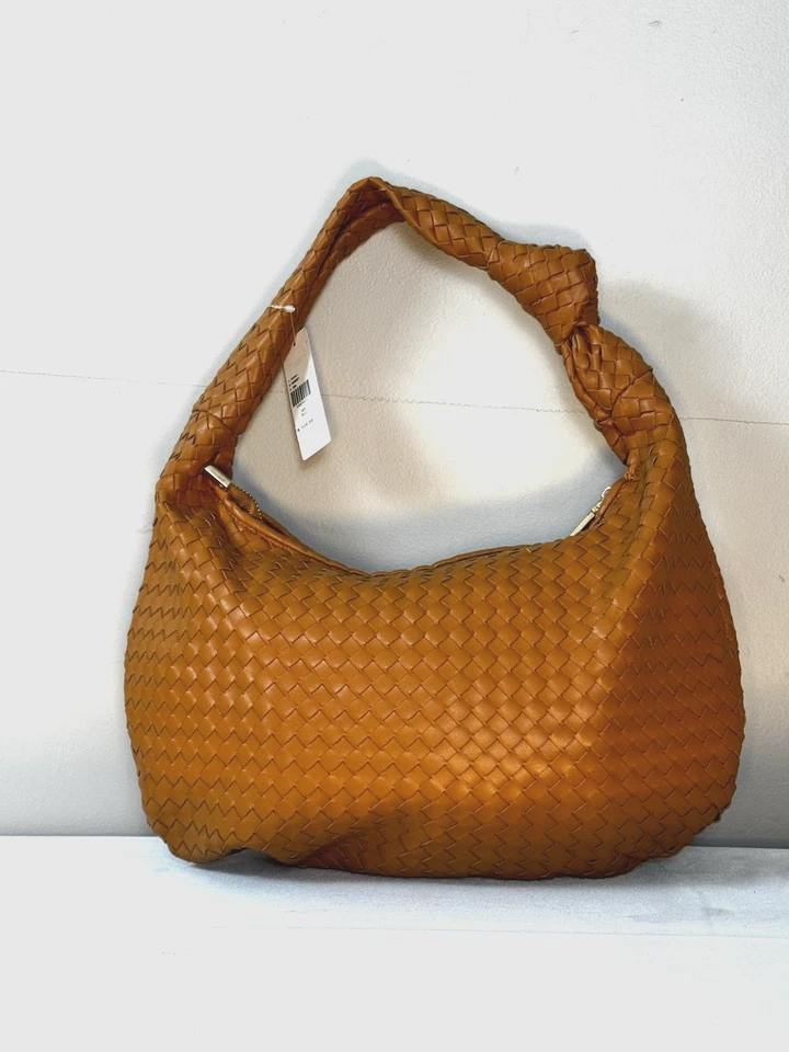 Anthropologie Boho Melie Blanco Tejido Vegano Bolso de Hombro Cartera Bolso Hobo NUEVO CON ETIQUETAS DEFECTUOSO Foto 4 de 4