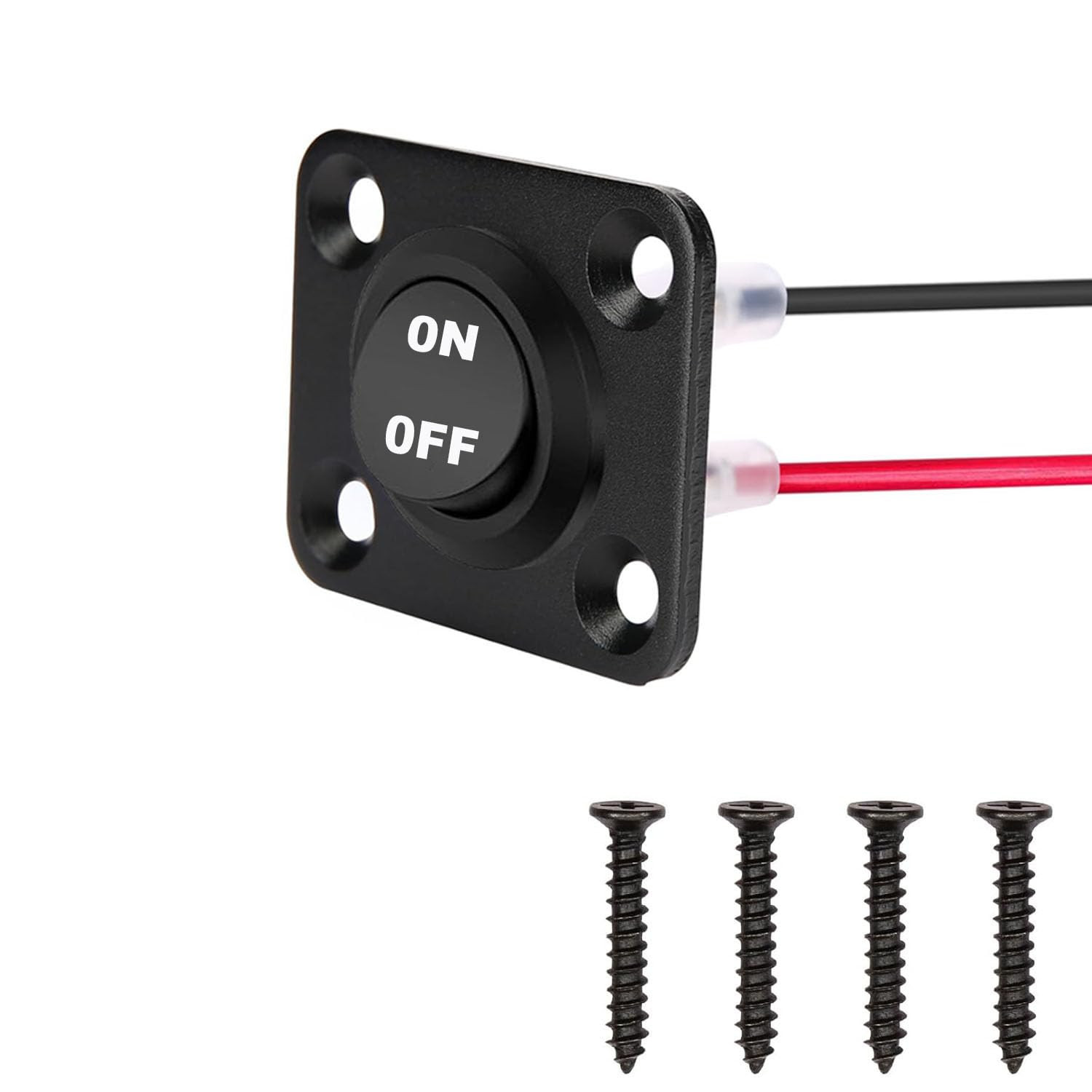 RUNCCI-YUN round Rocker Switch 12V -24V Toggle Rocker Switch Panel, 1 Gang round