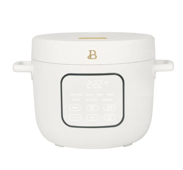 Beautiful 14-Cup Electric Rice and Grain Cooker, Ceramic Nonstick Coating, White