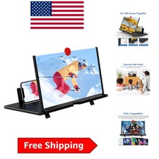 12-Inch 3D HD Screen Magnifier - Foldable Phone Amplifier for Movies Gaming