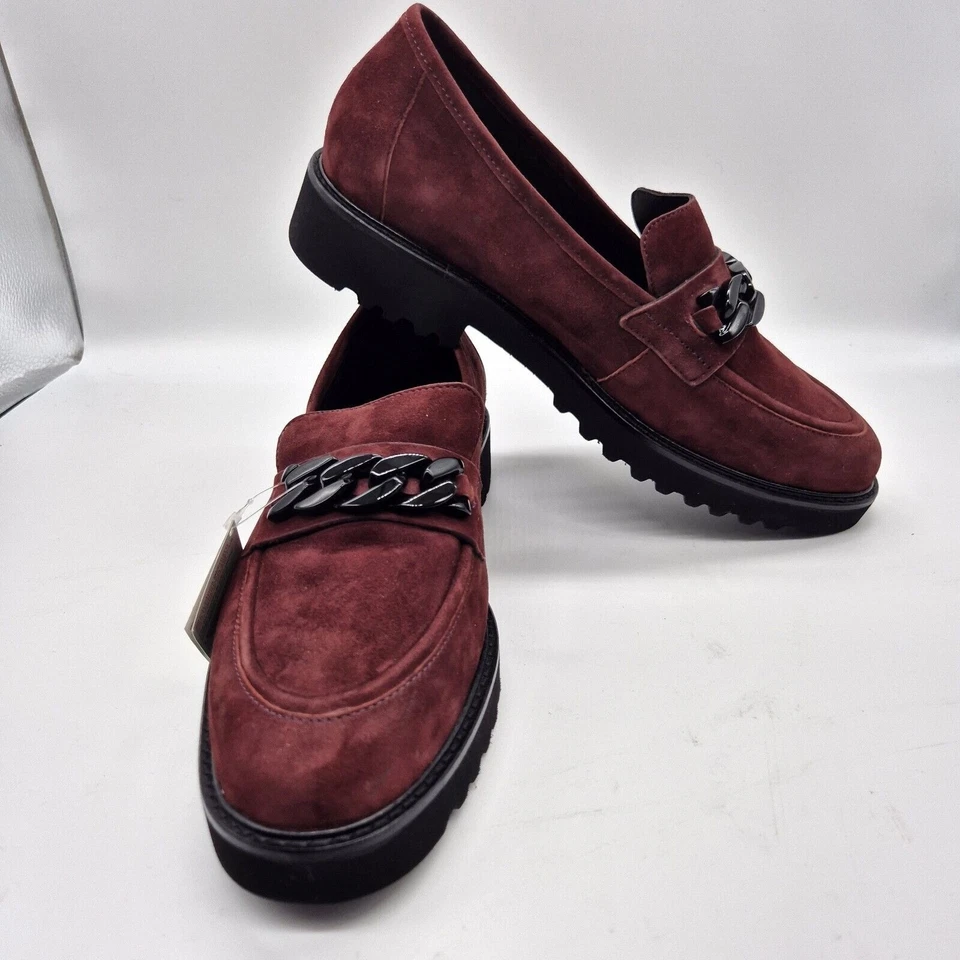 Mephisto Women's Size 9 Salka Lug Sole Loafers Burgundy Shoes Suede Leather 226 - Image 2 of 4