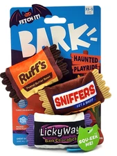 BarkBox Halloween Candy S/XS Squeaky Plush Crinkly Dog Toys 4x2"