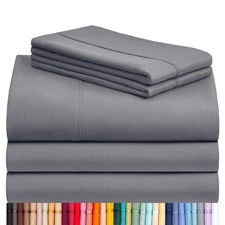LuxClub 5 PC Split King Sheet Set, Deep Pockets Wrinkle Free Cooling Bed Shee...