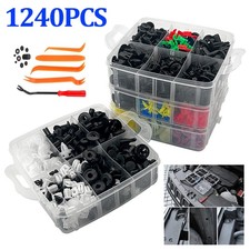 1240Pcs Universal Fasteners Trim Clips Bumper Body Panel Retainers Push Pins Kit
