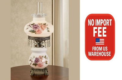 #ad Brook Floral Hurricane Style Table Lamp Elegant Home Decor Accent J253 001 $198.45