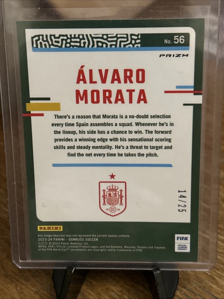 2023-24 Panini Donruss FIFA Optic Pink Ice Prizm /25 Alvaro Morata #56 - Image 2 of 2