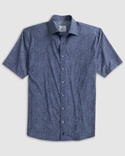 johnnie-O Avin Jersey Knit Button Up Shirt Lake Size M