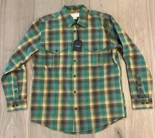 Filson Lightweight Alaskan Guide Shirt | Medium | Green Yellow Plaid | NWT $135