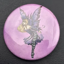Amy Brown Fairy Pin Button Pinback 2004 Fantasy Art Purple