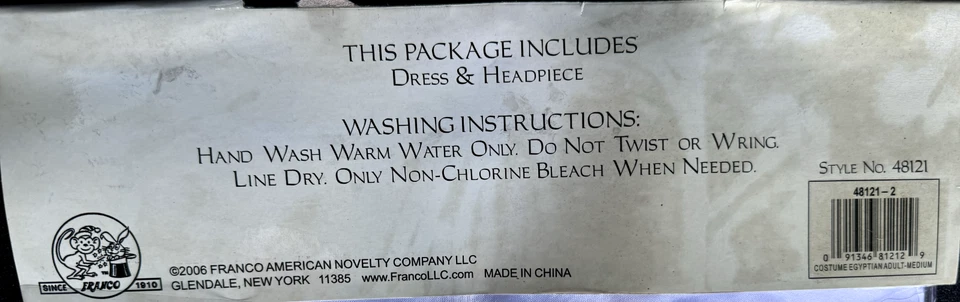 Disfraz Egipcio CON Tocado, Talla L (12-14) TOTALMENTE NUEVO Foto 4 de 4