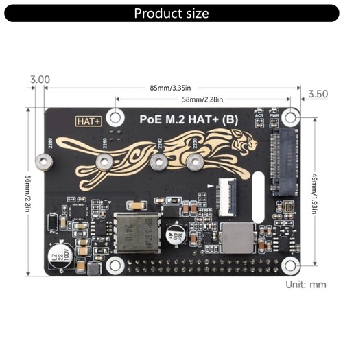 M.2 Adapter PCIe For RPi 5 Power Over Ethernet For NVMe SSD 2230/2242/2260/2280 - Afbeelding 8 van 8