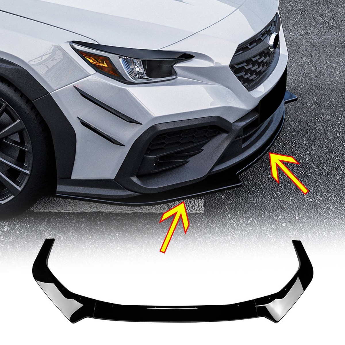 For 22-25 Subaru WRX STI Gloss Black Front Bumper Body Kit
