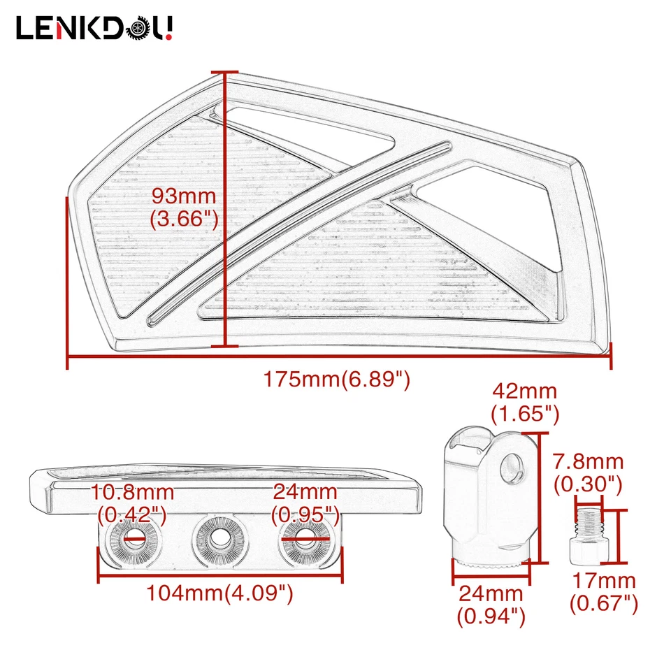 2X Pedales de estriberas delanteras para conductor para Honda VT750C VT1100 VT1300CX Shadow Sabre Foto 3 de 4