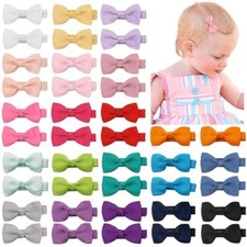 Baby Hair Clips 40PCS Baby Girls Fully Lined Baby Bows Hair Pins Tiny 2" Hair...