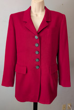 Hugo Buscati Milano Women's Blazer Red Wool Blend Vintage Coat USA Size 6