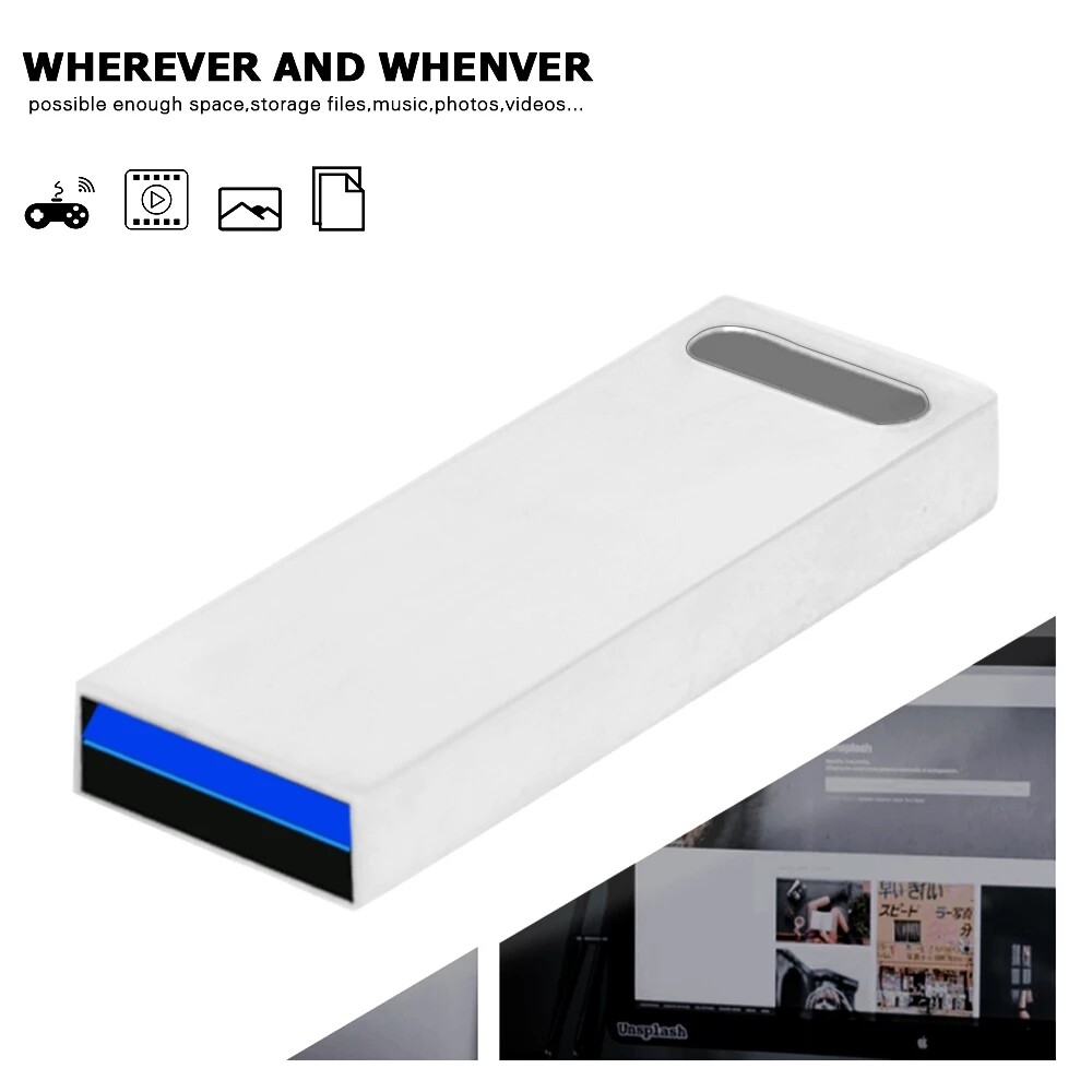 USB  Flash Drive USB Metal 16/32/128/256GB Memory Stick for Laptops Computers-image
