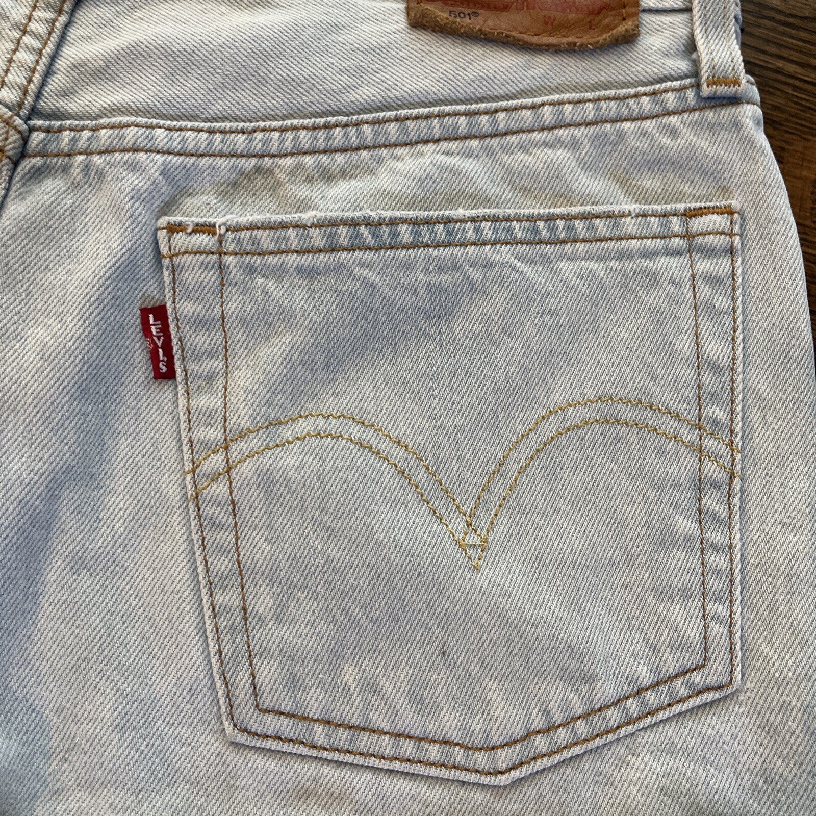 Levi's 501 Cut Off Shorts Women's Size W28 Button Fly Light Denim - View 10